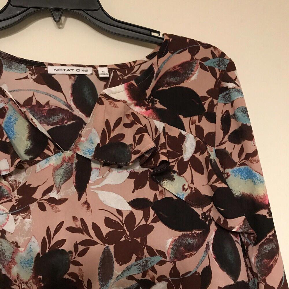 Notation Blouse Women Floral Size XL Style MDOU1283 Multicolor - Picture 4 of 9
